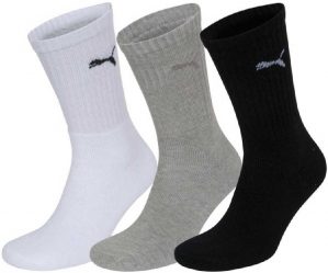 9 Paar Puma Sportsocken Tennis Socken Gr. 35 - 49 Unisex für sie und ihn XL, 325 - white/grey/black