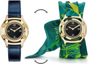 Versace Schweizer Uhr "Medusa Frame, VEVF00820", (Set, 2-tlg., Uhr mit Lederband und Seidentuch)
