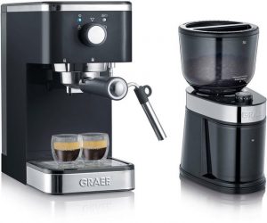 Graef Espressomaschine "Salita Set", inkl. Kaffeemühle CM 202 (ES402EUSET), schwarz