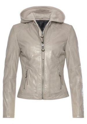 ALPENBLITZ Lederjacke "Dublin" mit abnehmbarem Kapuzen-Sweateinsatz & cooler Biker Optik