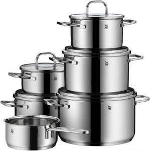 WMF Topf-Set "Inspiration", Cromargan® Edelstahl Rostfrei 18/10, (Set, 11-tlg), Induktion