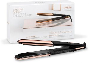 BaByliss Glätteisen "ST482E Straight & Curl Brilliance" Titan-Beschichtung, 2-in-1 Glätteisen