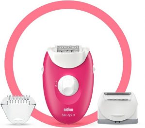Braun Epilierer Silk-épil 3 3-410, Aufsätze: 3 St., kabelgebundener Epilierer mit 3 Extras