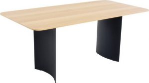 K+W Komfort & Wohnen Esstisch "ZOOM", Wildeiche bianco, Untergestell Metall schwarz, 2 Breiten wählbar