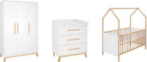 Schardt Babyzimmer-Komplettset "Sienna", (Set, 3-St), Made in Germany, mit Hausbett, Schrank und Wickelkommode