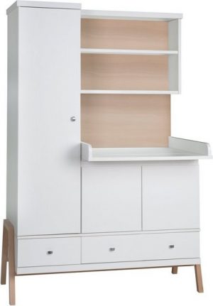 Schardt Kleiderschrank "Holly Nature" mit Wickelkommode inkl. Umbaukit zur Sitzbank, Made in Germany