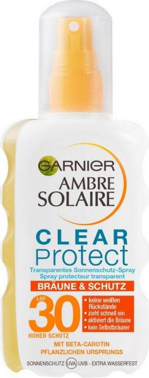 GARNIER Sonnenschutzspray "Clear Protect Bräune & Schutz", transparentes Sonnenschutz-Spray LSF 30