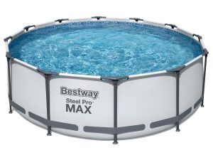 Bestway Pool "Steel ProMAX™", Stahlrahmenpool-Set, Filterpumpe, Sicherheitsleiter 366x100 cm