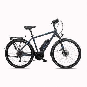E-Bike Trekkingrad 28 Zoll Riverside Perf Line Herren 400 Wh anthrazit/blau