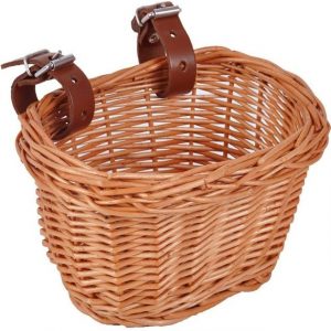 Fortunesn Fahrradkorb "Fahrradkorb Kinder Vorne Lenkerkorb, Geflochtener Weidenkorb Radkorb Hängekorb Vorne Fahrradzubehör, Umweltfreundlicher Handgewebter Korb Wicker Woven Basket für Unisex Kinder Teenag" (1-tlg)