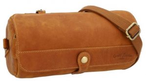 Gusti Leder Lenkertasche "Roberto", Lenkertasche Umhängetasche Fahrradtasche Ledertasche Vintage Unisex Braun Leder
