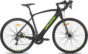 HILAND E-Bike "HILAND Elektro-Rennrad Elektrofahrrad EBike 700C Aluminiumrahmen, Scheibenbremse, LCD-Anzeige, Shimano 16-Gang-Schaltung, 36V 250W 7Ah Akku Herren und Damen Schwarz", 16 Gang Shimano Shimano Claris R2000 Schaltwerk, Nabenschaltung, 36,00 W