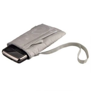 Hama Festplattentasche "Tasche Print Grau 1,8" Case Schutz-Hülle Cover", Fach für Zubehör, Nylon Material, Tragegurt, Aufbewahrung Bag passend für 1,8" Zoll externe HDD tragbare Festplatte PC Notebook