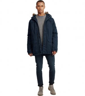 !Solid Wintermantel "SOLID Herren Baumwoll-Parka Herbst-Jacke Regular Fit Danello Winterjacke Insignia-Blau"