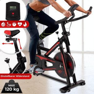 VENDOMNIA Heimtrainer "Fitnessbike mit LCD Display" (Pulsmesser, Sitz und Griff verstellbar, max 120 kg), Fahrrad, Fahrradtrainer, Fitnessfahrrad, Hometrainer, Indoor Cycling Bike, Bike, Speedbike