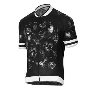 prolog cycling wear Radtrikot "Herren Fahrradtrikot kurzarm "Tattoo", Rennradtrikot eng geschnittem, Microfaser, atmungsaktiv, schnelltrocknend, geruchshemmend"