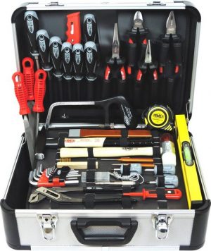 FAMEX Werkzeugset "716-21 Werkzeugkoffer gefüllt mit Werkzeug Set - Werkzeugkiste und Steckschlüsselsatz", (Werkzeugkoffer), TOP-Qualität