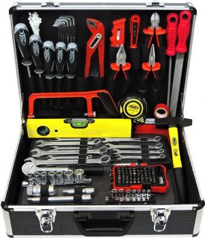 FAMEX Werkzeugset "745-48 Werkzeugkoffer gefüllt mit Werkzeug", (Werkzeug-Set, 164-St), abschließbar