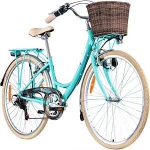Galano Cityrad "Valencia", 6 Gang, Kettenschaltung, vintage Damenfahrrad 28 Zoll Hollandrad retro 150 - 175 cm Tiefeinsteiger Fahrrad Stadtrad mit 6 Gängen und V-Brakes