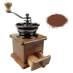 Leway Kaffeemühle Manuelle Kaffeemühle, Vintage-Kaffeemühle, tragbare Handkurbel, Kaffeemaschine, Handmühle, Gürtel, perfekt für Zuhause, Büro und Reisen