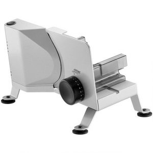 Ritter Allesschneider 522000, 65 W, Solinger Edelstahlmesser mit Wellenschliff Ø 17 cm, Schnittstärke 0-20 mm, Entnehmbarer Schlitten mit Anschlagfunktion