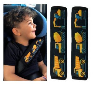 Schlafkissen, "1x oder 2x HECKBO Kinder Auto Gurtpolster Gurtschutz mit Baufahrzeuge Motiv - Sicherheitsgurt Polster für Kinder und Babys- Ideal für jeden Gurt Autositzerhöhungen Kinder Fahrradanhänger Flugzeug", HECKBO