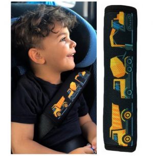 Schlafkissen, "1x oder 2x HECKBO Kinder Auto Gurtpolster Gurtschutz mit Baufahrzeuge Motiv - Sicherheitsgurt Polster für Kinder und Babys- Ideal für jeden Gurt Autositzerhöhungen Kinder Fahrradanhänger Flugzeug", HECKBO