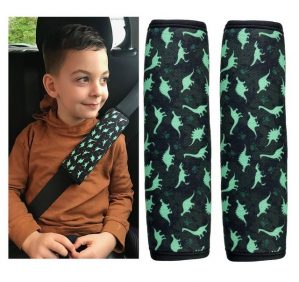 Schlafkissen, "Kinder Auto Gurtpolster Gurtschutz mit Dinosaurier Motiv - Sicherheitsgurt Polster für Kinder und Babys- Ideal für jeden Gurt Autositzerhöhungen Kinder Fahrradanhänger Flugzeug", HECKBO