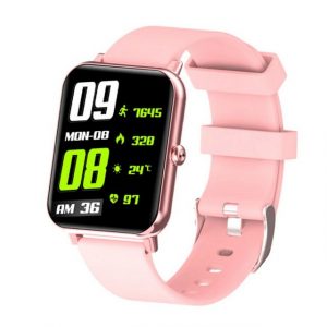 TPFNet SW16 Smartwatch (4.29 cm/1.69 Zoll), mit Temperaturmessung, mit Blutdruck- & Pulsmesser, Musiksteuerung, Schrittzähler, Kalorien, Social Media etc., Rosa