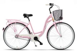 breluxx Cityrad "28 Zoll Damenfahrrad S-Comfort rosa, Rücktrittbremse mit Korb", 3 Gang Shimano Nexus Schaltwerk, Nabenschaltung