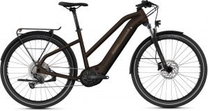 GHOST E-Square Trekking Advanced, 11 Gang Kettenschaltung, Damenfahrrad, Trapez, Modell 2021, 27,5 Zoll 47.5 cm chocolate / brown