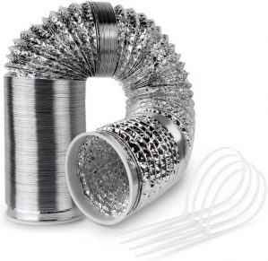 Homewit Sprühschlauch "Abluftschlauch Aluminiumfolie flexibel für Abzugshaube Klimaanlage Trockner Dunstabzug", (1 St), 125mm 6 m mit 4 Stück Kabelbinder