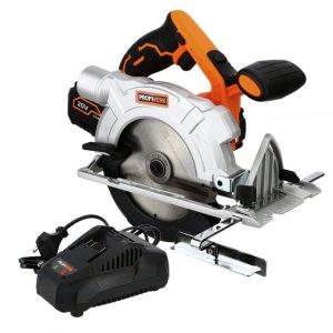 Profiwerk Akku-Handkreissäge "PWHKS-01-Kit 20V, 165 mm", Schnittleistung 54/35 mm 90/45°, 4,0Ah Akku, Netzteil