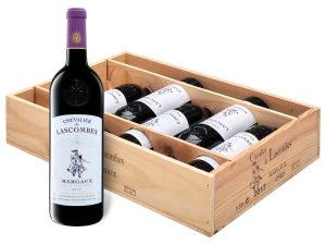 6 x 0,75-l-Flasche Chevalier de Lascombes Margaux AOC trocken, Rotwein 2020- Original-Holzkiste