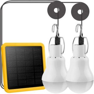 GLiving LED Solarleuchte "Solarlampen 130Lumen mit Solarpanel Portable Solar LED Glühbirne"