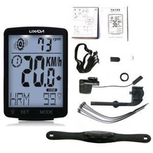 LIXADA 3 in 1 Drahtloser Fahrradcomputer Multifunktionaler LCD-Bildschirm Fahrradcomputer mit Herzfrequenzsensor Mountainbike-Tachometer Kilometerzähler IPX7 Wasserdichtes Radfahren Stoppuhr mit messbarer Temperatur