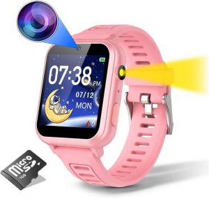 Mmgoqqt Smartwatch für Kinder, Musik Kinder Smartwatch Uhr Telefon 16 Spiel, Kamera, Wecker, Rechner, Kids Smartwatch Geschenke Geburtstag für Junge Mädchen pink Smartwatch