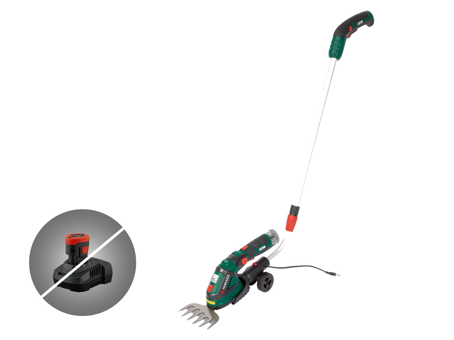 Akku Gras Und Strauchschere Mit Teleskopstiel PARKSIDE 12 V Akku-Gras- und Strauchschere mit Teleskopstiel “PGSA 12