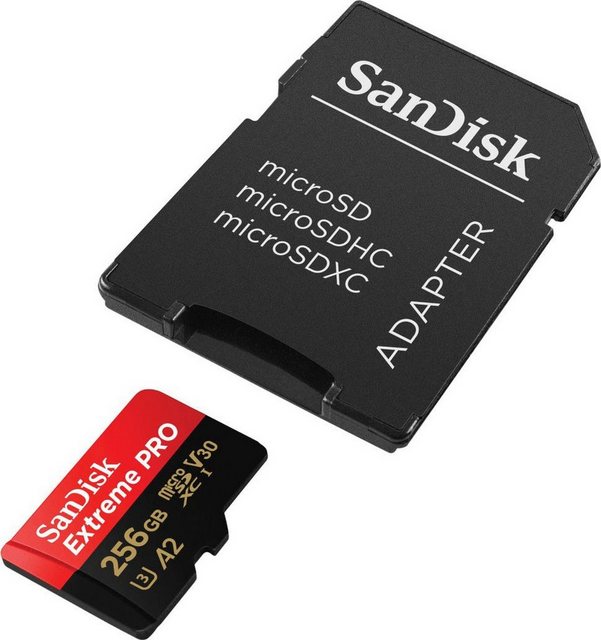 Sandisk "Extreme PRO microSDXC™-UHS-I-KARTE" Speicherkarte (256 GB, Video Speed Class 30 (V30)/UHS Speed Class 3 (U3), 200 MB/s Lesegeschwindigkeit)