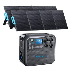 BLUETTI Stromerzeuger "AC200MAX+2*PV200 Solar Stromerzeuger Kits", 2,20 in kW, (AC200MAX mit 2 xPV200, 3-tlg., für Notstromversorgung Camping, Stromausfall), 2200W AC-Steckdosen