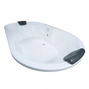 Basera® Badewanne "Podest-Badewanne Corvo 195 x 100 cm", (Komplett-Set), mit LED-Ambiente und Kopfstützen