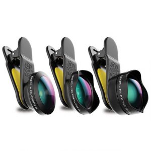 Black Eye "Pro Kit G4" Objektiv, (Smartphone-Objektive, Set aus Tele, Fisheye, Weitwinkel)