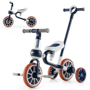 COSTWAY Dreirad "4 in 1 Kinder Dreirad Laufrad", mit verstellbarem Schiebegriff & abnehmbaren Pedalen