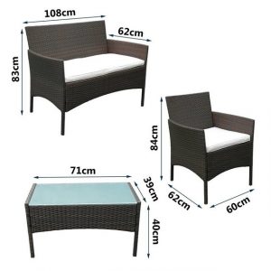 Clanmacy Gartenlounge-Set "Gartenmöbel Möbel Sitzgruppe Couch Sitzgarnitur Garten Balkon Komplett Outdoor"