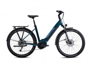 GHOST E-Teru Y Universal Low EQ (630 Wh), 10 Gang Kettenschaltung, Damenfahrrad, Wave, Modell 2022, 27,5 Zoll 54 cm dirty blue/blue grey - glossy