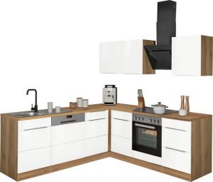 HELD MÖBEL Winkelküche "Brindisi", mit E-Geräten, Stellbreite 220/220 cm