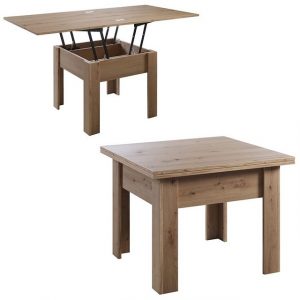 INTER-FURN Couchtisch "Flipp", wandelbarer Couch-/Esstisch, Artisan Eiche Melamin 70-140x57-77x70cm