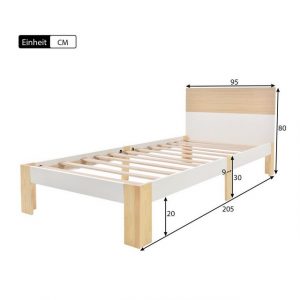 LBF Massivholzbett "Stauraumbett" (Jugendbett mit Kopfteil und Bettgestell), 90x200 cm