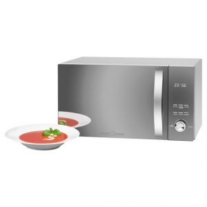 ProfiCook Mikrowelle PROFICOOK 3-in-1 Mikrowelle Grill Heißluft 23L Edelstahl PC-MWG 1176 silber