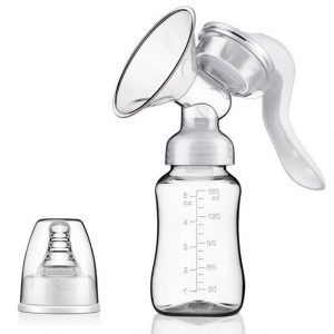 SCRTD Handmilchpumpe "Handmilchpumpe mit Milchflasche, tragbare Handmilchpumpe", 150 ml BPA-frei, weiches lebensmittelechtes Silikon